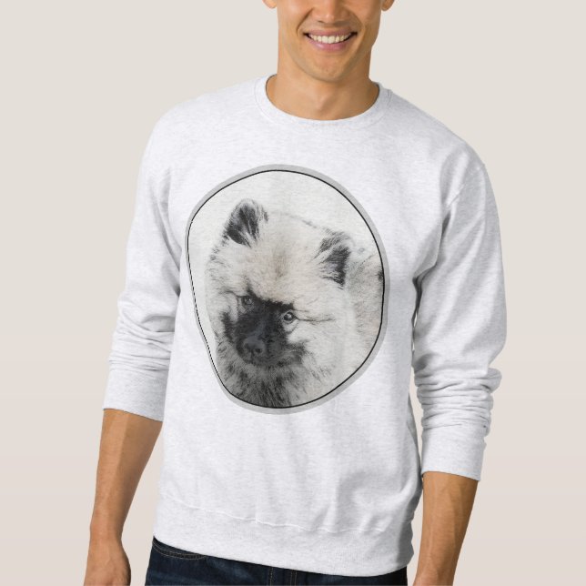 Sudadera Dibujo de cachorros de Keeshond - Arte de perros o (Anverso)