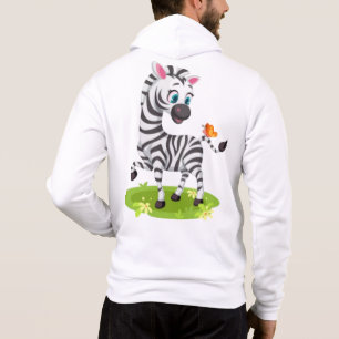 Sudadera Dibujo de cebra bebé jugando con mariposa-23960