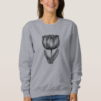 Dibujo de flores minimalistas en blanco y negro