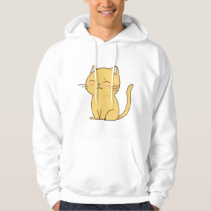 Sudadera Dibujo de gato amarillo lindo kawaii