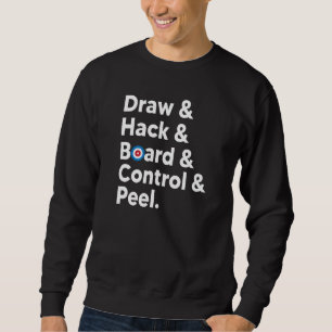 Sudadera Dibujo de memo de curado Hack Board Control Peelin