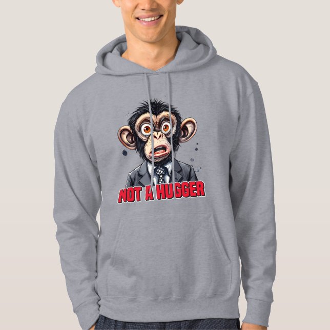Sudadera Dibujo de palabras de gorila abrazo divertido  (Anverso)