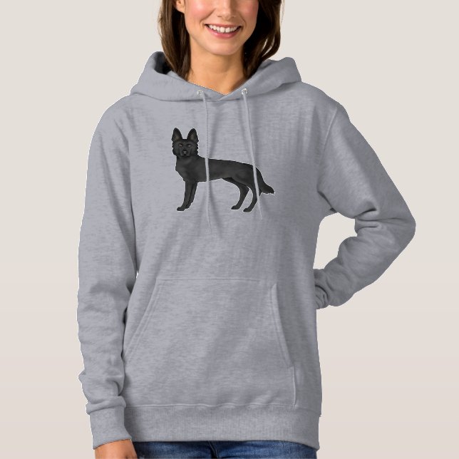Sudadera Dibujo de perro Cartoon GSD Pastor Alemán negro (Anverso)