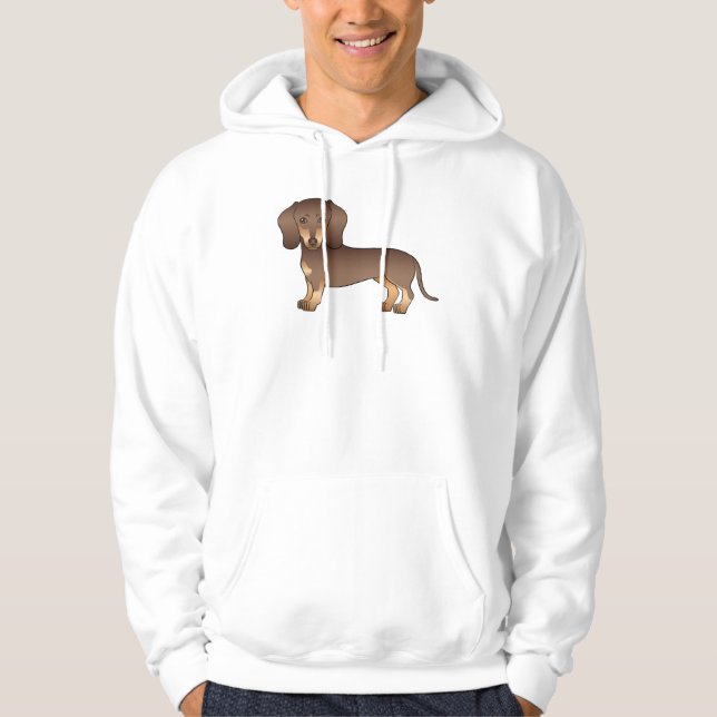 Sudadera Dibujo de perro Dachshund marrón y bronceado de pe (Anverso)