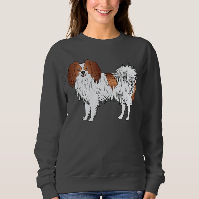 Sudadera Dibujo de perro de dibujos animados rojo y blanco  (Anverso)