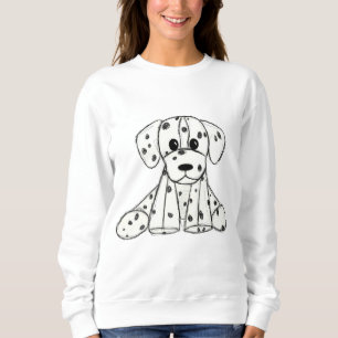 Sudadera Dibujo de perro de peluche dálmata contorno simple