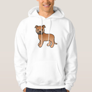 Sudadera Dibujo de perro Terrier Bull de Staffordshire rojo