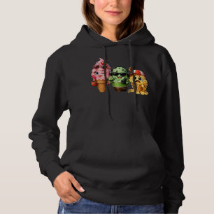 Sudadera Dibujo de Personaje Kawaii del Equipo de Helado Di
