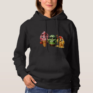 Sudadera Dibujo de Personaje Kawaii del Equipo de Helado Di