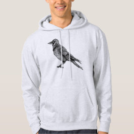 Sudadera Dibujo De Tinta De Horror En Blanco Y Negro Raven