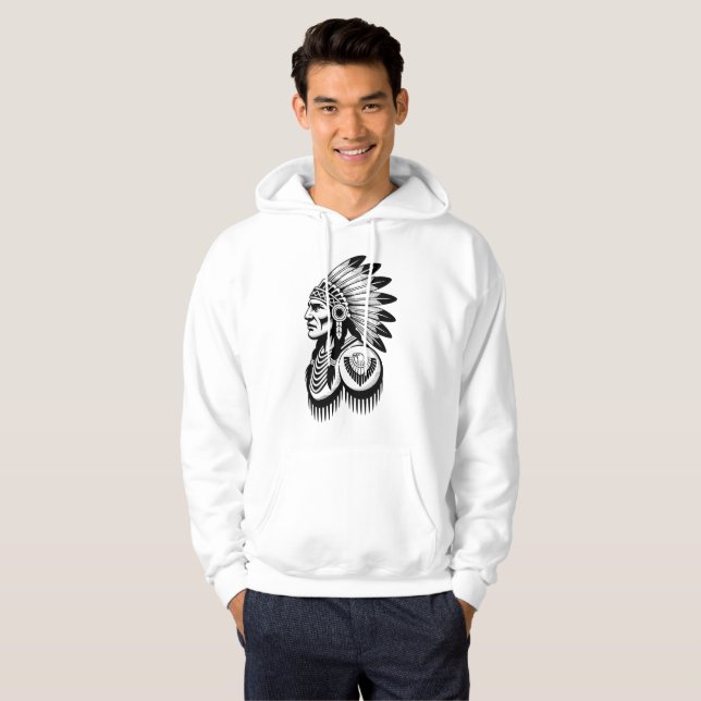 Sudadera Dibujo de tocado de guerrero (Anverso completo)