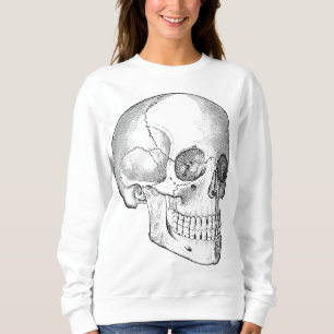 Sudadera Dibujo del médica vintage del cráneo de anatomía m