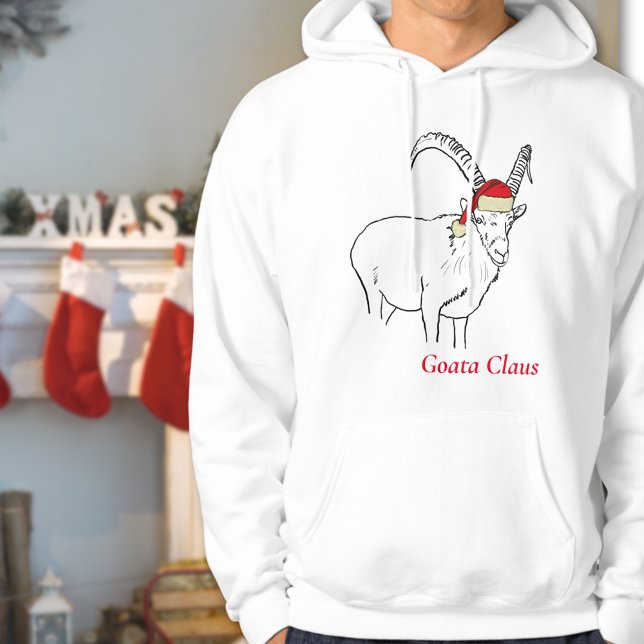Sudadera Dibujo divertido de cabras en navidades (Funny christmas goat sweatshirt Goata Claus)