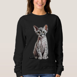 Sudadera Dibujo Esbozo Gatito Sphynx Arte Amante de los Gat