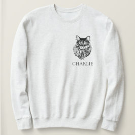 Sudadera Dibujo manual personalizado de Maine Coon Cat