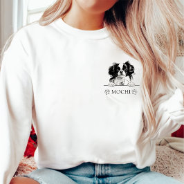 Sudadera Dibujo manual personalizado de perro chino japonés