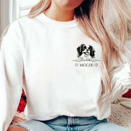 Sudadera Dibujo manual personalizado de perro chino japonés