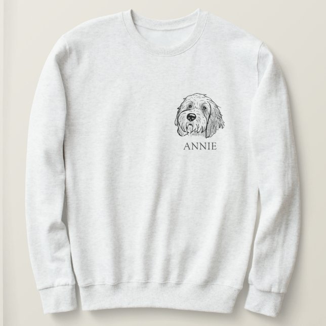 Sudadera Dibujo manual personalizado de perro goldendoodle (Anverso del diseño)