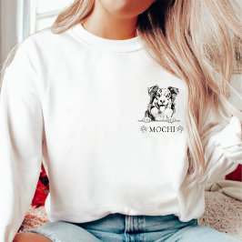 Sudadera Dibujo manual personalizado de perro pastor austra