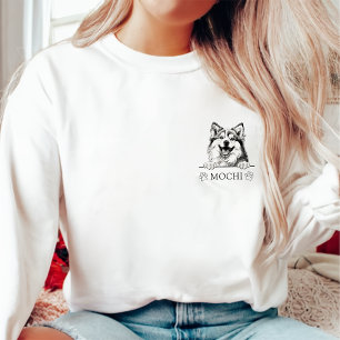 Sudadera Dibujo manual personalizado de perro Pomsky