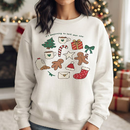 Sudadera Dibujo Navideño Adorable Diseño De Fiesta