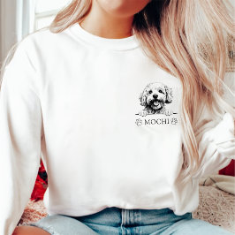 Sudadera Dibujo personalizado de la mano de un perro de la 