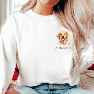 Sudadera Dibujo personalizado de mano de perro con recupera