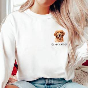 Sudadera Dibujo personalizado de mano de perro con recupera