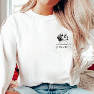 Sudadera Dibujo personalizado de mano de Shih Tzu Dog