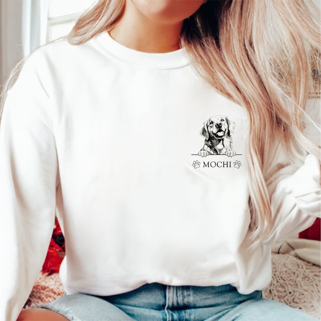 Sudadera Dibujo personalizado de mano del perro con recuper (Subido por el creador)