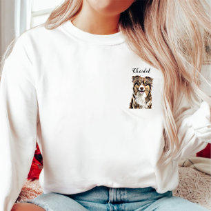 Sudadera Dibujo personalizado de perro de color de borde pe