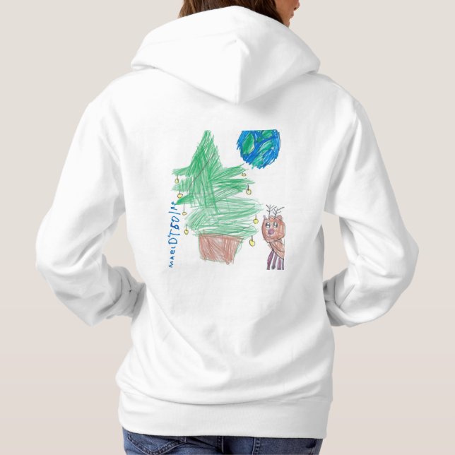 Sudadera Dibujo único de navidades de 6 años (Reverso)