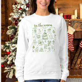 Sudadera Dibujo Verde Caprichoso a Mano