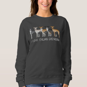 Sudadera Dibujos Animados de Galgos Italianos con Texto Per