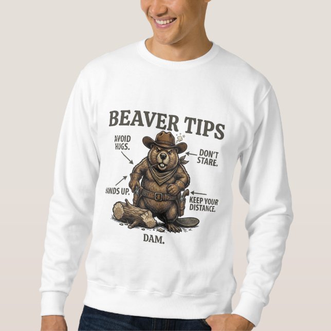 Sudadera Dibujos divertidos de castores vaqueros del Salvaj (Anverso)