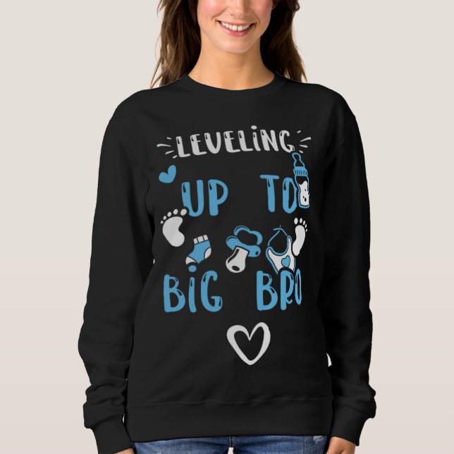 Sudadera Dichos de bebé para hermano que sube de nivel a he (Anverso)