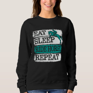 Sudadera Dichos Divertidos De Caballos Jinete Come Duerme M