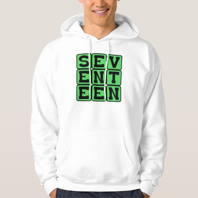 Sudadera Diecisiete, Número 17 (Anverso)