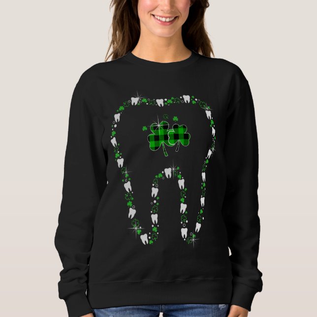 Sudadera Diente con Shamrock Dental Assistant Happy St Pat (Anverso)