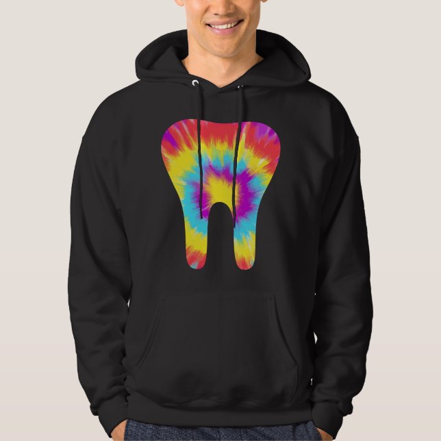 Sudadera Diente de Tie Dye Dentista de los 60s Asistente de (Anverso)