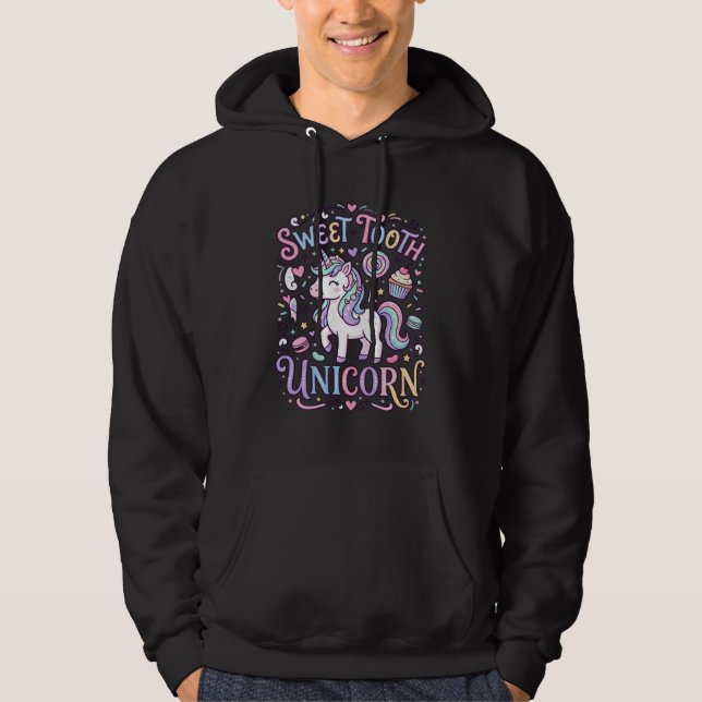 Sudadera Diente Dulce Unicornio Diseño Original de Merchand (Anverso)