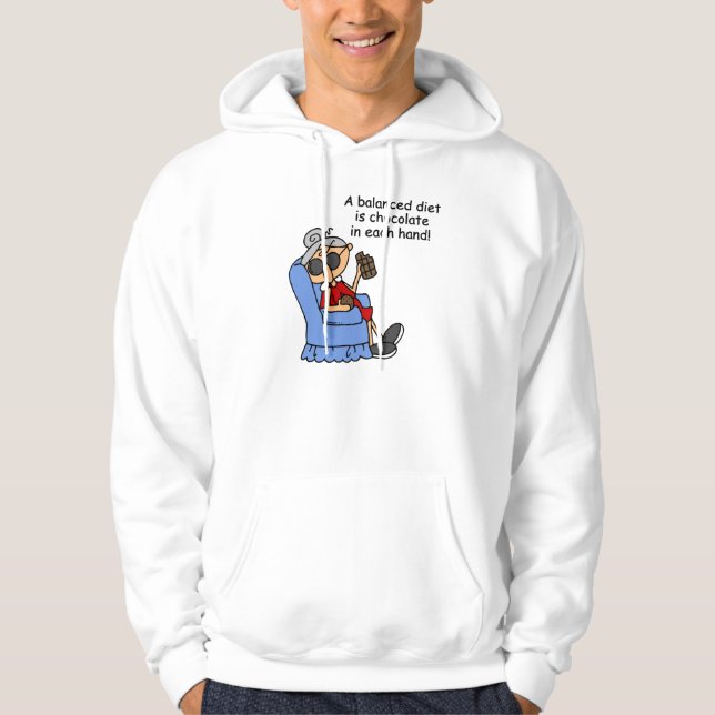 Sudadera Dieta equilibrada de chocolate (Anverso)