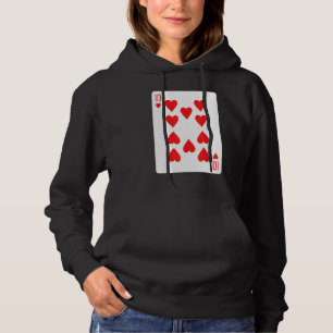 Sudadera Diez De La Tarjeta De Juego De Corazones