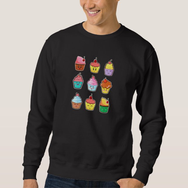 Sudadera Diferente Tipo de Cupcake Pastelero de Cupcakes (Anverso)