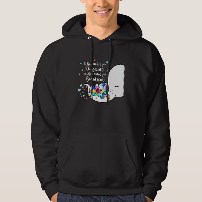 Sudadera Different Beautiful Autism Awareness Puzzle Piece  (Anverso)