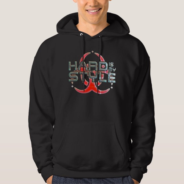 Sudadera Difícil es mi estilo | géneros de música hardcore  (Anverso)