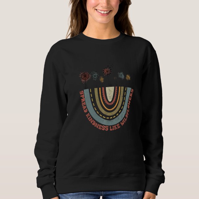 Sudadera Difunde amabilidad como flores silvestres mensaje  (Anverso)