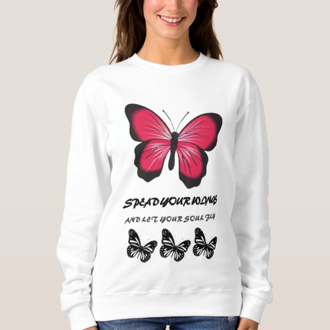 Sudadera Difundir sus alas - Diseño inspirado en mariposa (Anverso)