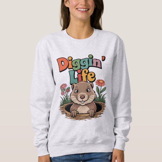 Sudadera Diggin’ Life Funny Gopher Animal Lover (Anverso)