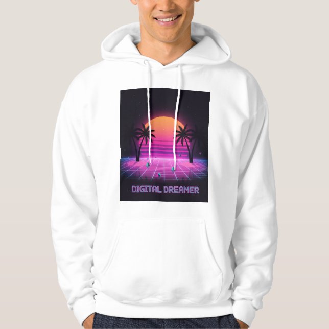 Sudadera Digital Dreamer Oversized Synthwave Hoodie (Anverso)